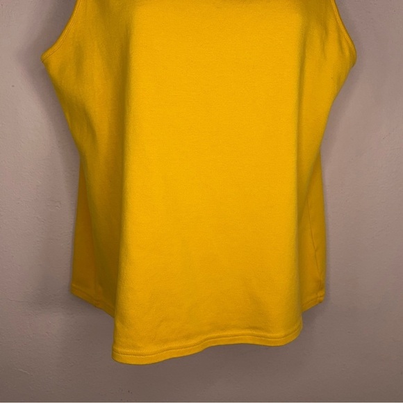 PETITE LARGE RELATIVITY YELLOW TANK TOP SLEEVELESS STRETCH CASUAL SCOOP NECKLINE - Picture 11 of 13